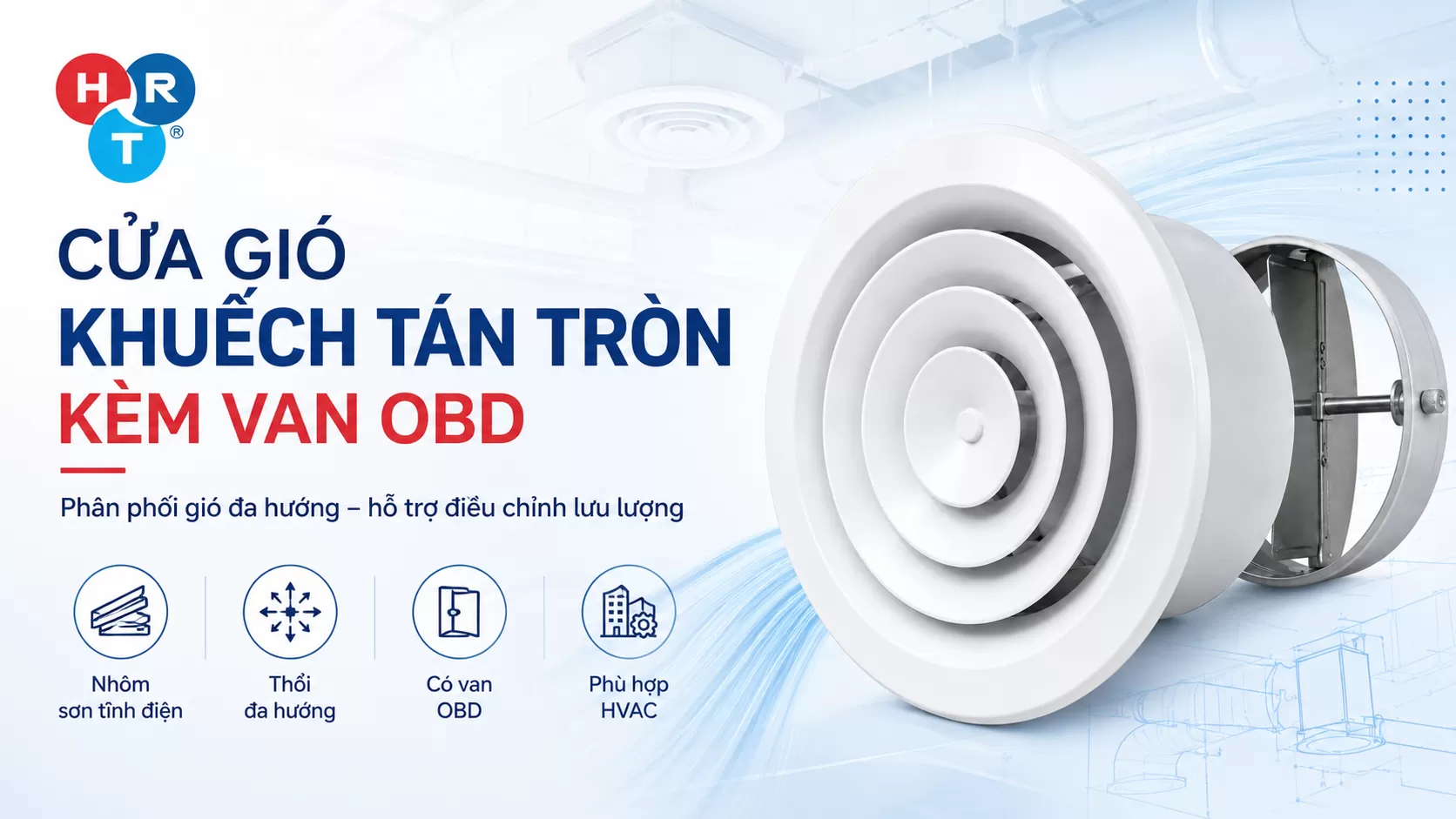 Cửa Gi&oacute; Khuếch T&aacute;n Tr&ograve;n K&egrave;m Van OBD