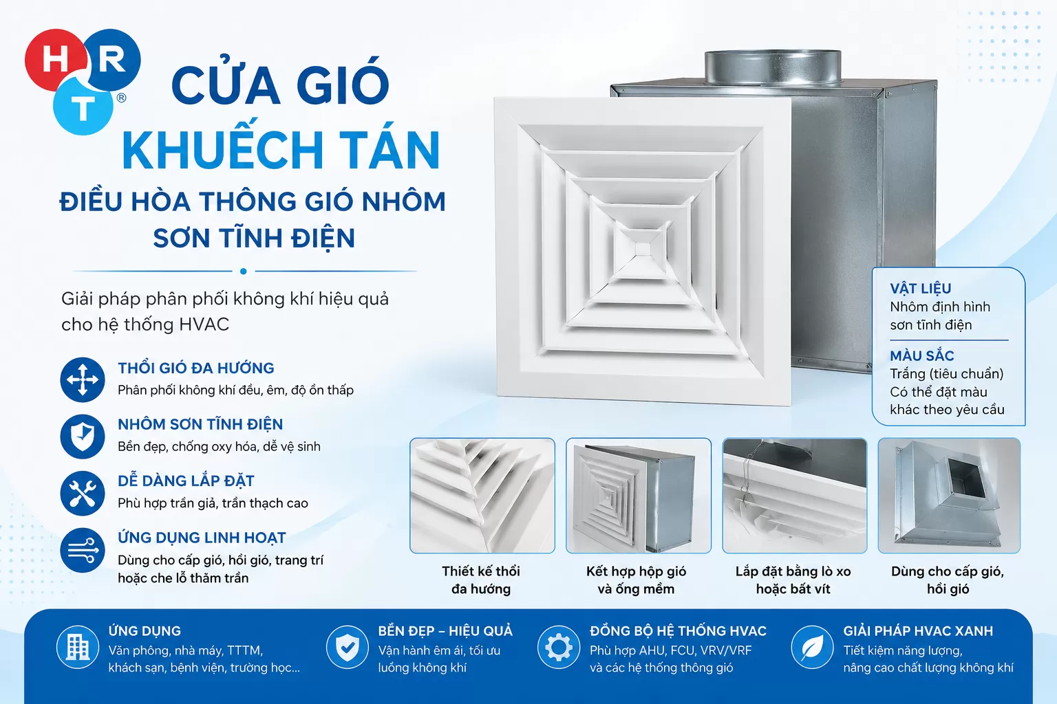 Cửa gió khuếch tán điều hòa thông gió