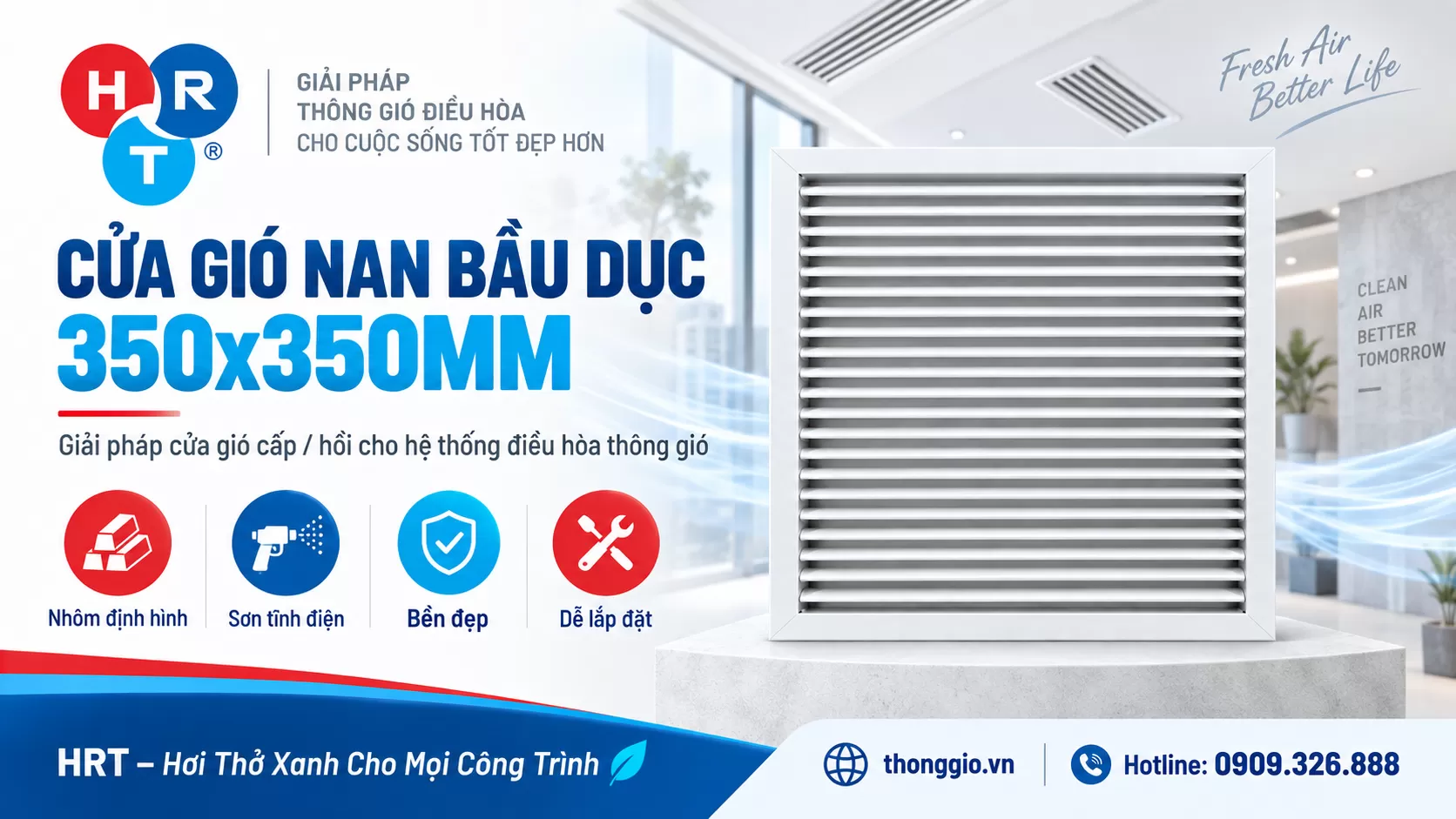 Cửa gi&oacute; nan bầu dục 350x350mm