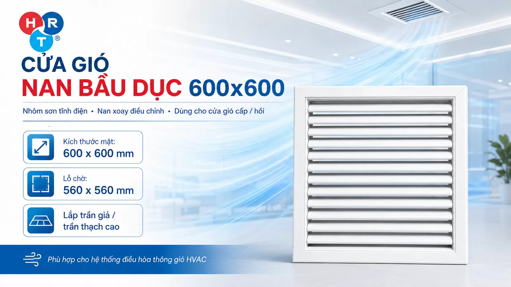 Cửa gió nan bầu dục 600x600