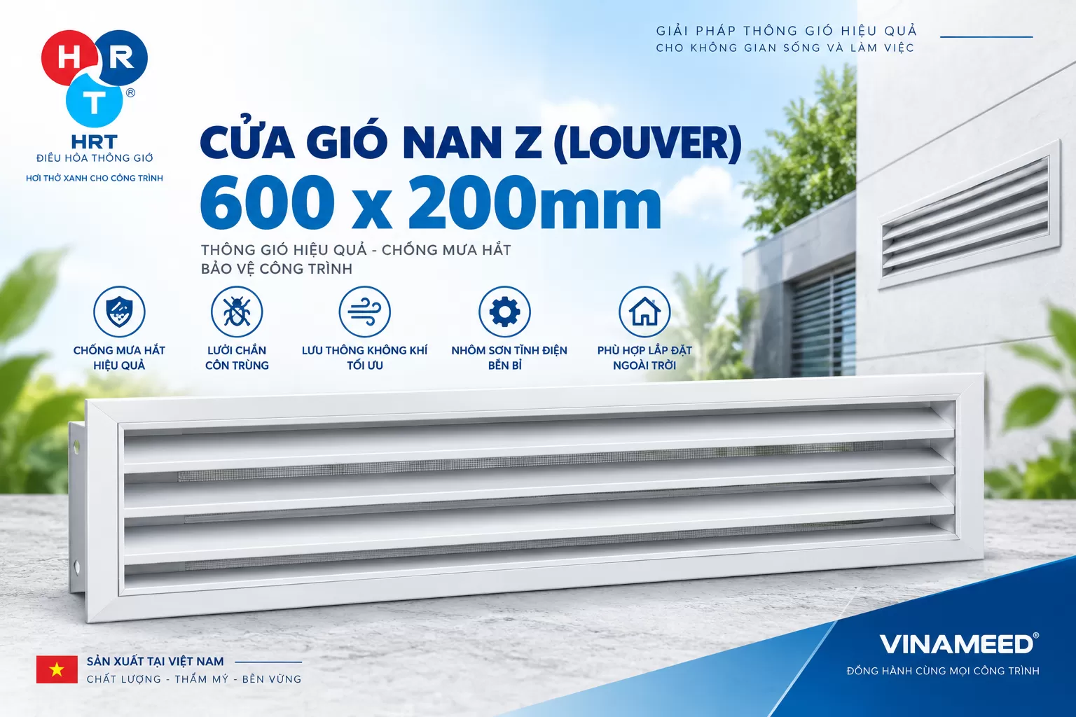 cửa gi&oacute; nan Z 600x200mm