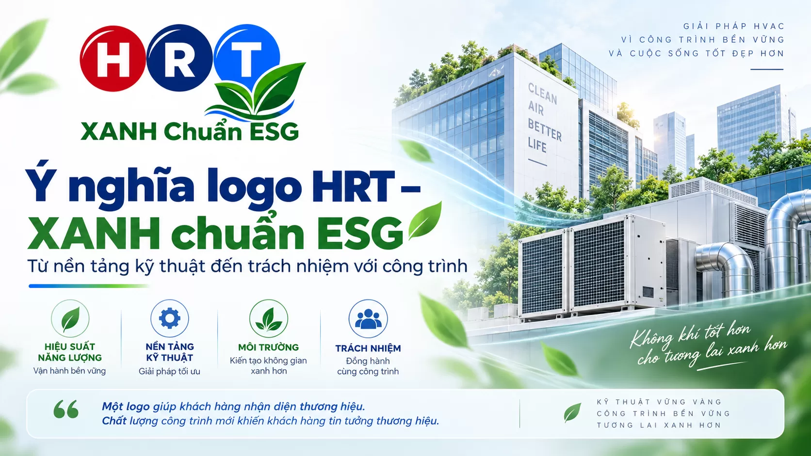 Ý nghĩa logo HRT – XANH chuẩn ESG và cam kết HVAC bền vững